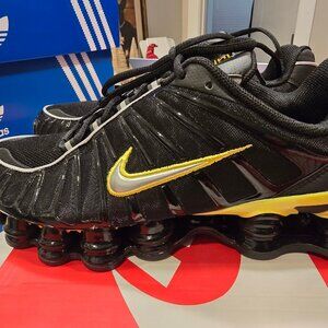 Nike Shox TL Black Dynamic Yellow Metallic Silver CN0151-002 Men's 9.5 US NEW